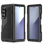 For Samsung Galaxy Z Fold7 5G Case Aluminium Alloy + Silicone Kickstand Cover with PET Screen Film