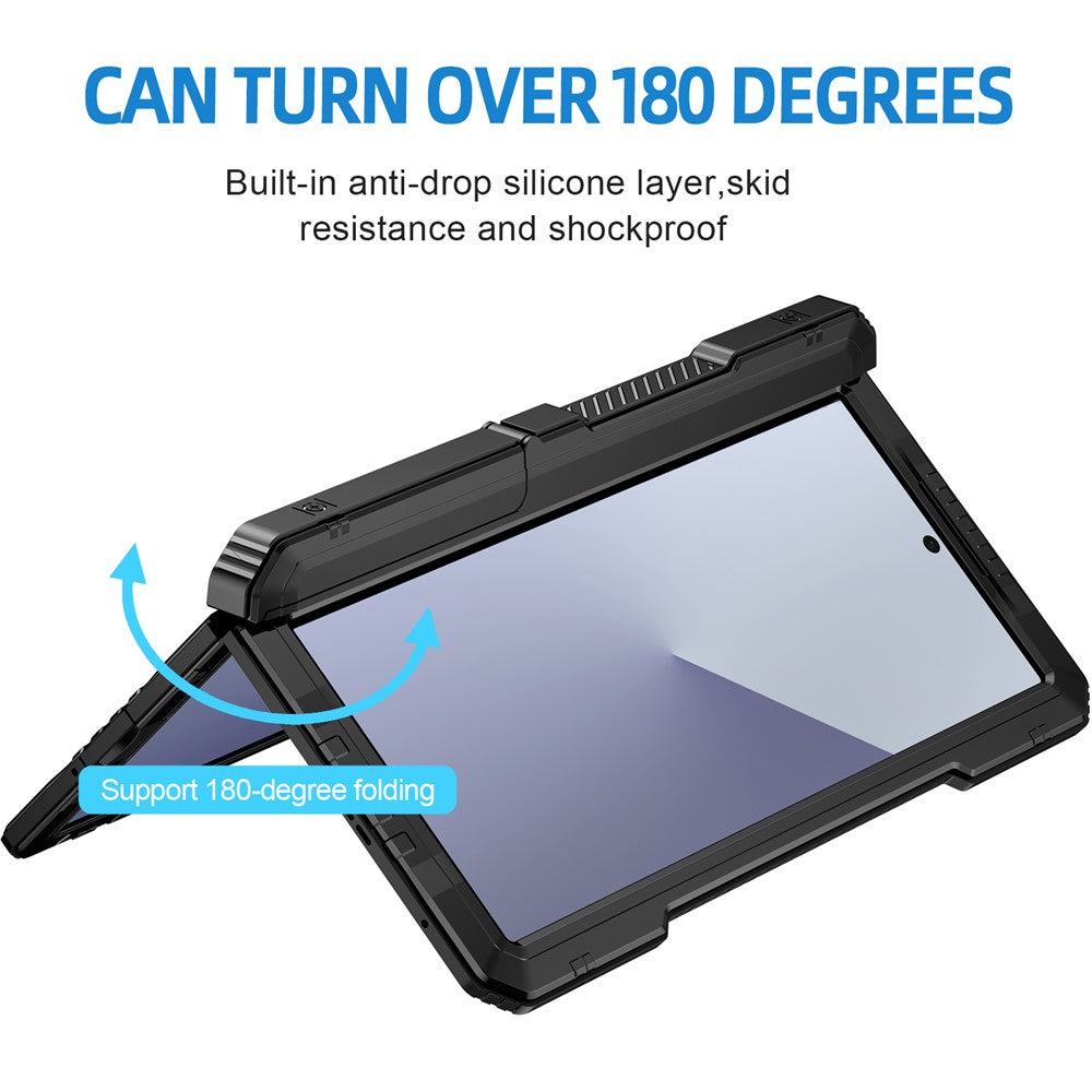 For Samsung Galaxy Z Fold7 5G Case Aluminium Alloy + Silicone Kickstand Cover with PET Screen Film