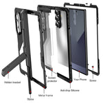 For Samsung Galaxy Z Fold7 5G Case Aluminium Alloy + Silicone Kickstand Cover with PET Screen Film