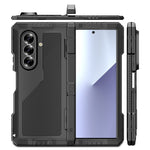 For Samsung Galaxy Z Fold7 5G Case Aluminium Alloy + Silicone Kickstand Cover with PET Screen Film