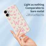 For iPhone 17 Case Pink Butterflies Pattern Printing Straight Edge TPU Phone Back Cover