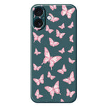 For iPhone 17 Case Pink Butterflies Pattern Printing Straight Edge TPU Phone Back Cover