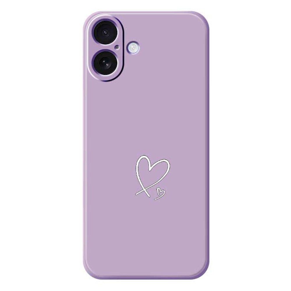 Til iPhone 17 Cover Hvidt Kærlighedsmønster Print Lige Kant TPU Telefon Bagcover