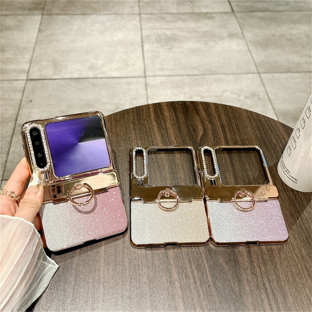 For Huawei Pura X Case Glitter Design Rhinestone Decor Hard PC Phone Cover