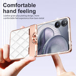 For Xiaomi Mix Flip 2 Case Ring Holder Rhinestone Leather + PC Cover with Rear Screen Film