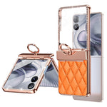 For Xiaomi Mix Flip 2 Case Ring Holder Rhinestone Leather + PC Cover with Rear Screen Film