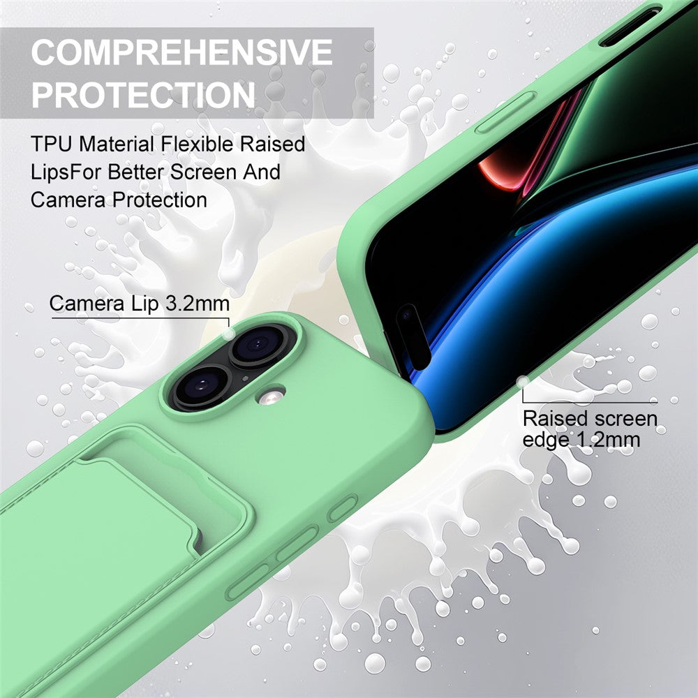 iPhone 17 Silikonskal med Korthållare & Rem - Grön