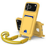 iPhone 17 Pro Silikonskal med Korthållare & Rem - Gul