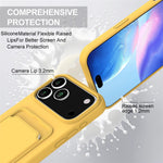 iPhone 17 Pro Max Silikonskal med Korthållare & Handledsrem - Gul