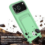 iPhone 17 Pro Max Silikonskal med Korthållare & Handledsrem - Grön