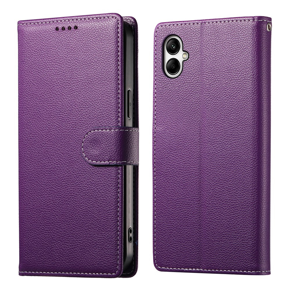 For Samsung Galaxy A08 5G / A08 4G / A07 5G / A07 4G Case Magnetic Snap Litchi Texture Leather Wallet Phone Cover with Wrist Strap