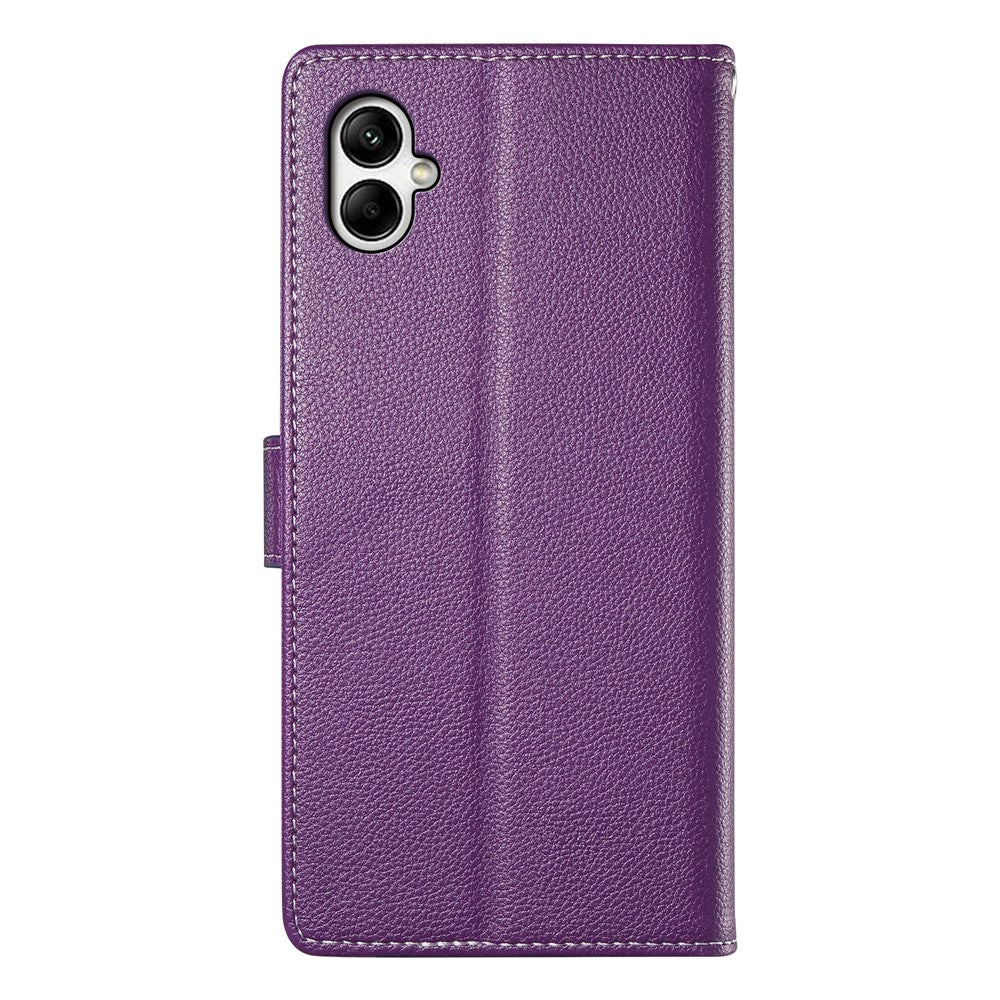 For Samsung Galaxy A08 5G / A08 4G / A07 5G / A07 4G Case Magnetic Snap Litchi Texture Leather Wallet Phone Cover with Wrist Strap