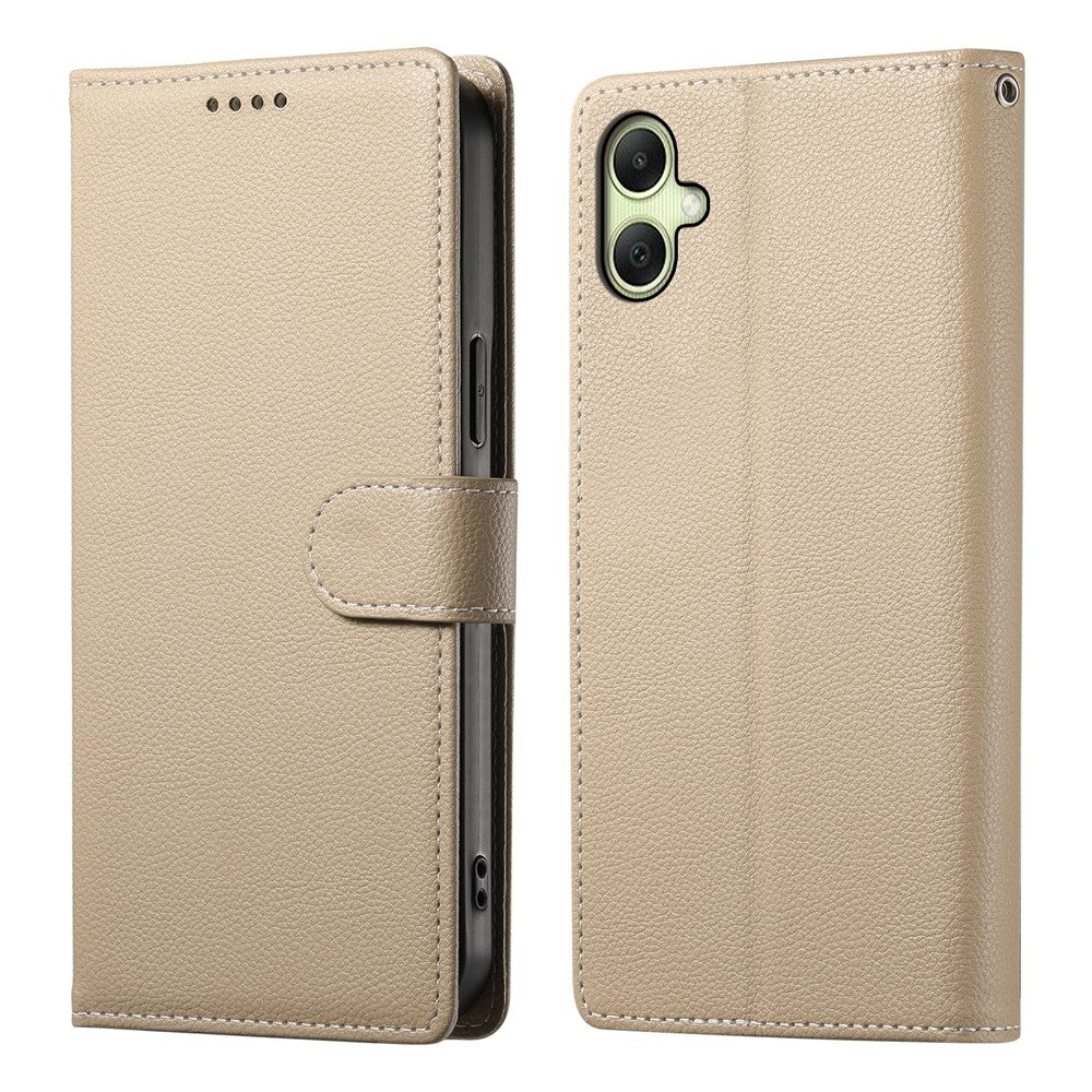 For Samsung Galaxy A08 5G / A08 4G / A07 5G / A07 4G Case Magnetic Snap Litchi Texture Leather Wallet Phone Cover with Wrist Strap