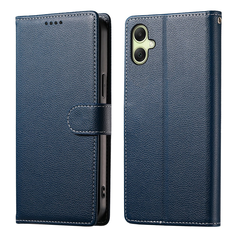 For Samsung Galaxy A08 5G / A08 4G / A07 5G / A07 4G Case Magnetic Snap Litchi Texture Leather Wallet Phone Cover with Wrist Strap