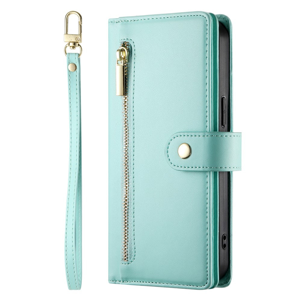 Samsung Galaxy A08 5G / A08 4G / A07 5G / A07 4G / A07s 4G-cover med lynlås, pung, læder og remme