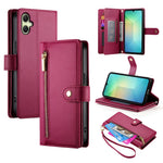 Samsung Galaxy A08 5G / A08 4G / A07 5G / A07 4G / A07s 4G-cover med lynlås, pung, læder og remme