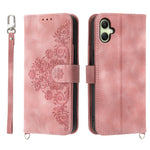 For Samsung Galaxy A08 5G / A08 4G / A07 5G / A07 4G Case Flower Pattern PU Leather Wallet Phone Cover with Strap