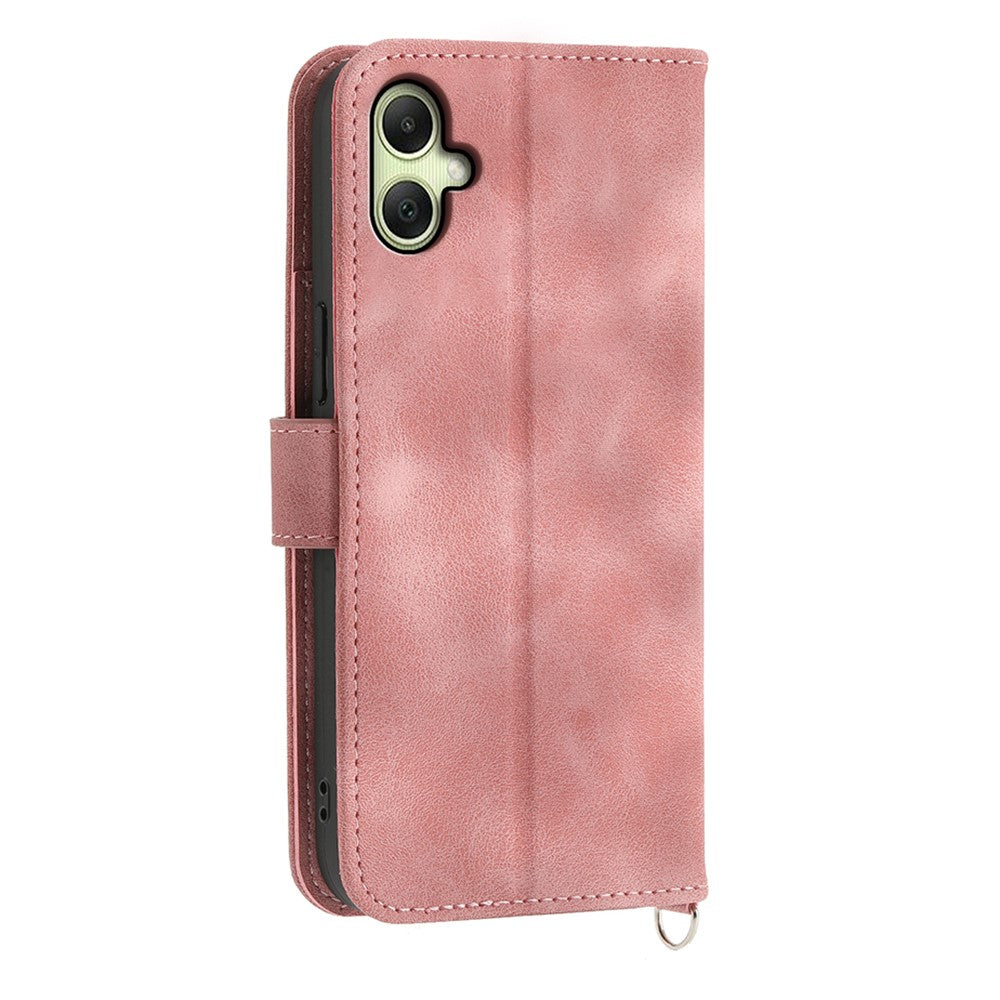 For Samsung Galaxy A08 5G / A08 4G / A07 5G / A07 4G Case Flower Pattern PU Leather Wallet Phone Cover with Strap