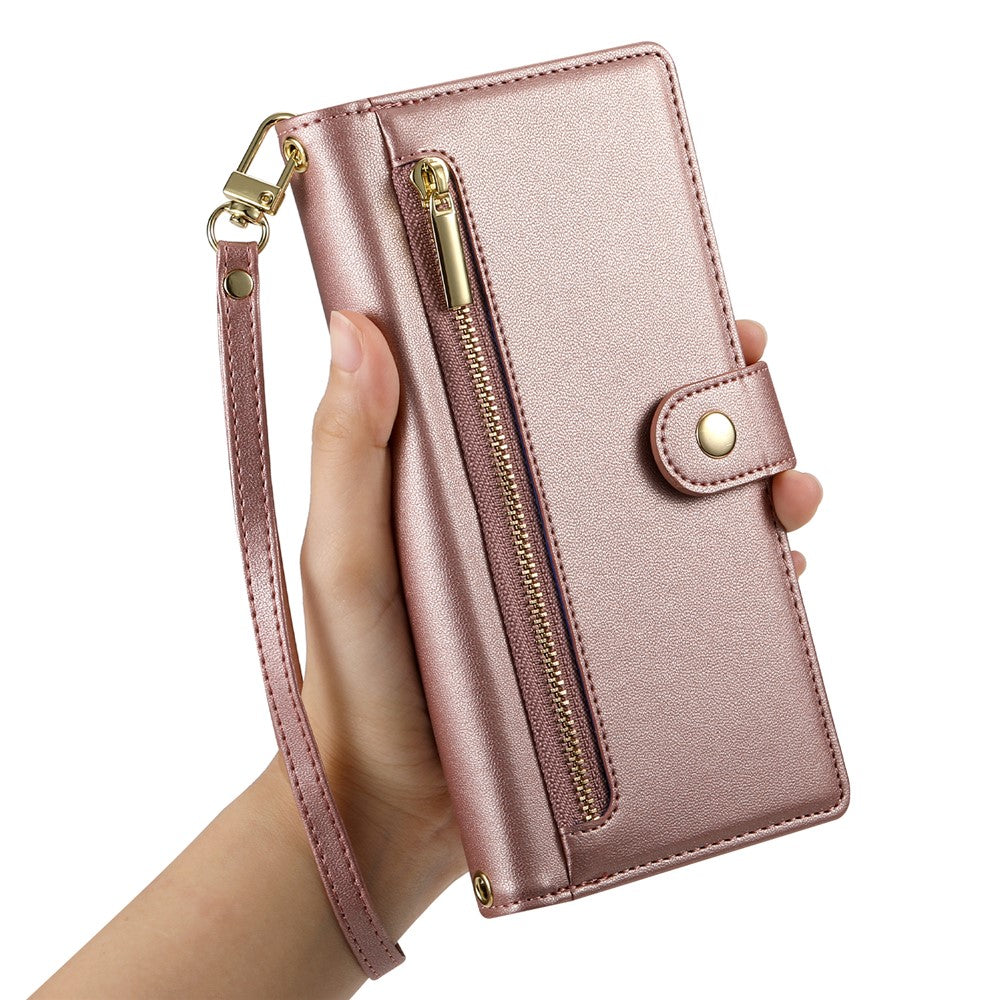Til Oppo Reno14 F 5G Cover Med Lynlåslomme Pung Læder Telefoncover med Remme