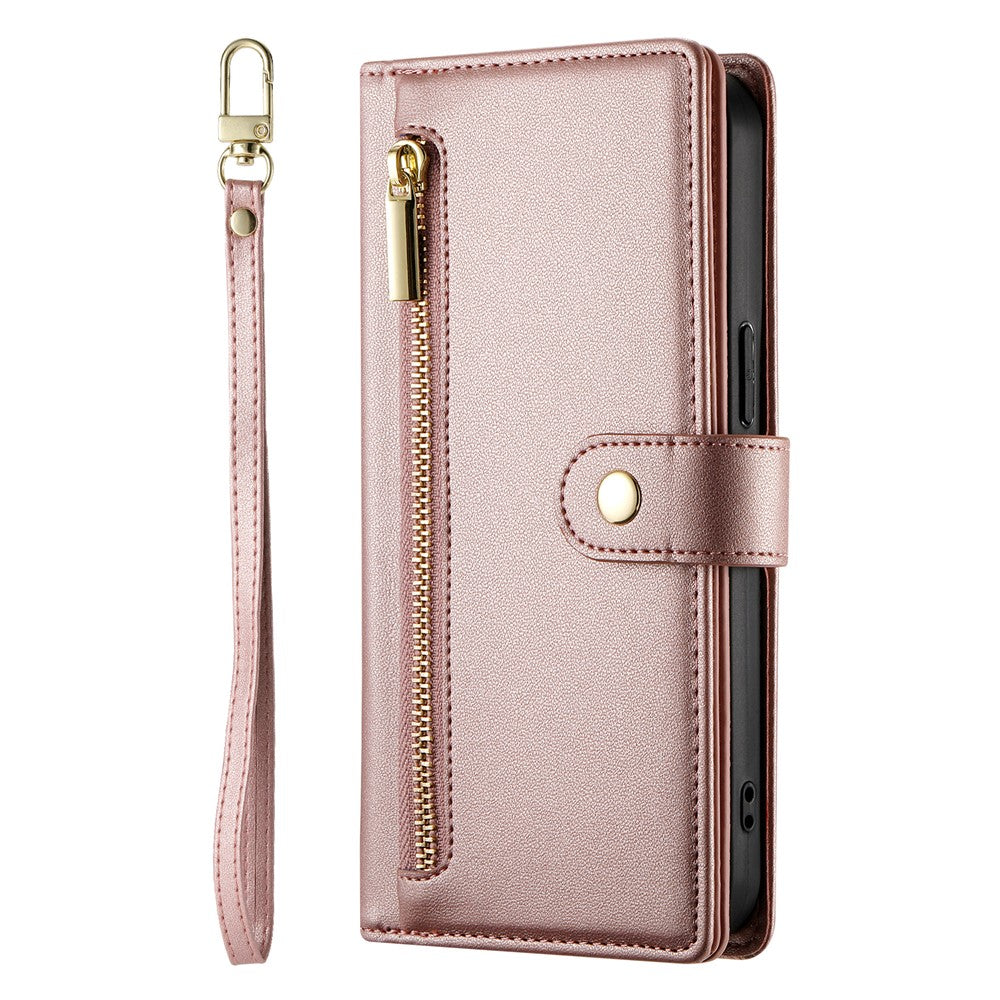 Til Oppo Reno14 F 5G Cover Med Lynlåslomme Pung Læder Telefoncover med Remme