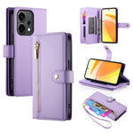 Til Oppo Reno14 F 5G Cover Med Lynlåslomme Pung Læder Telefoncover med Remme