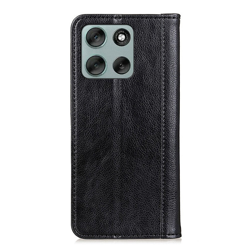 For Motorola Moto G56 5G Stand Case Split Leather Litchi Texture Wallet Phone Cover