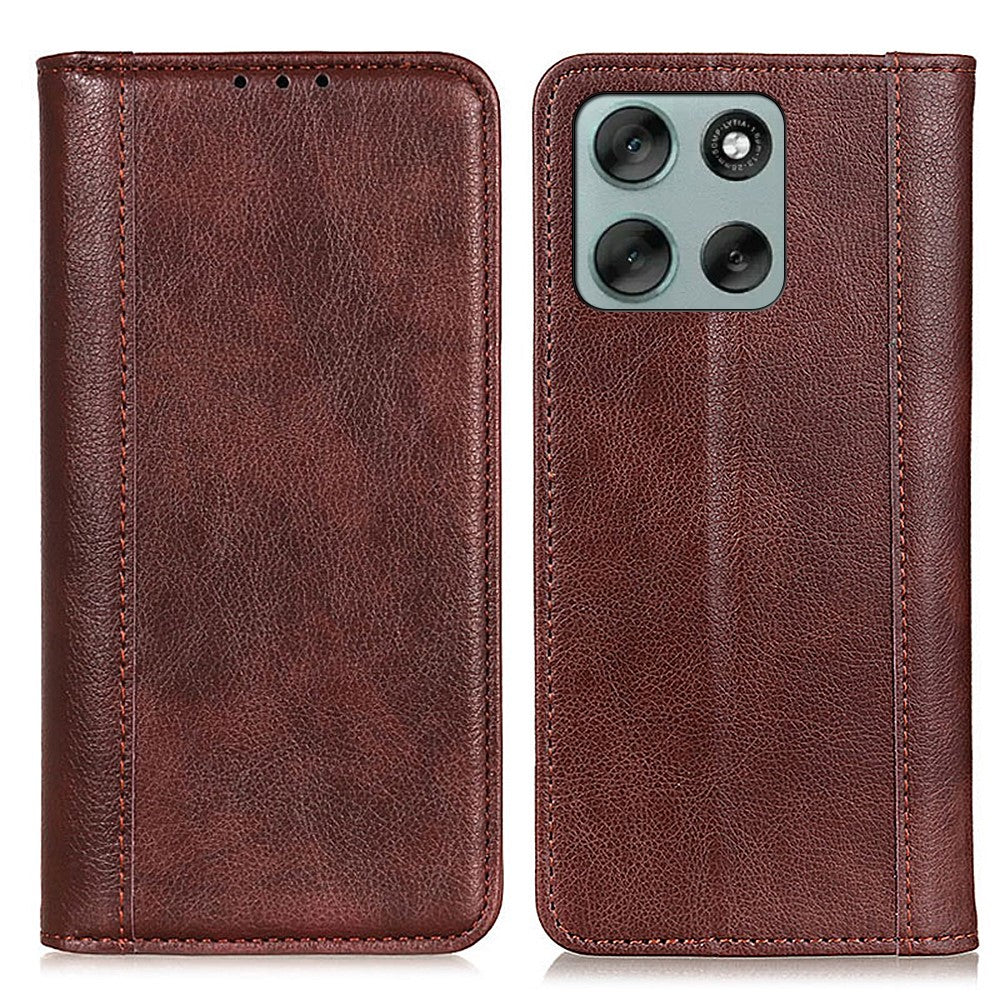 For Motorola Moto G56 5G Stand Case Split Leather Litchi Texture Wallet Phone Cover