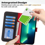For iPhone 13 Pro Max  /  12 Pro Max Stand Case Litchi Texture Genuine Cow Leather Wallet Phone Cover RFID Blocking