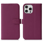 For iPhone 13 Pro Max  /  12 Pro Max Stand Case Litchi Texture Genuine Cow Leather Wallet Phone Cover RFID Blocking