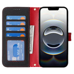 Til iPhone 17e / 16e Stand Cover Litchi Texture Ægte Koskind Læder Pung Telefoncover RFID Blokerende