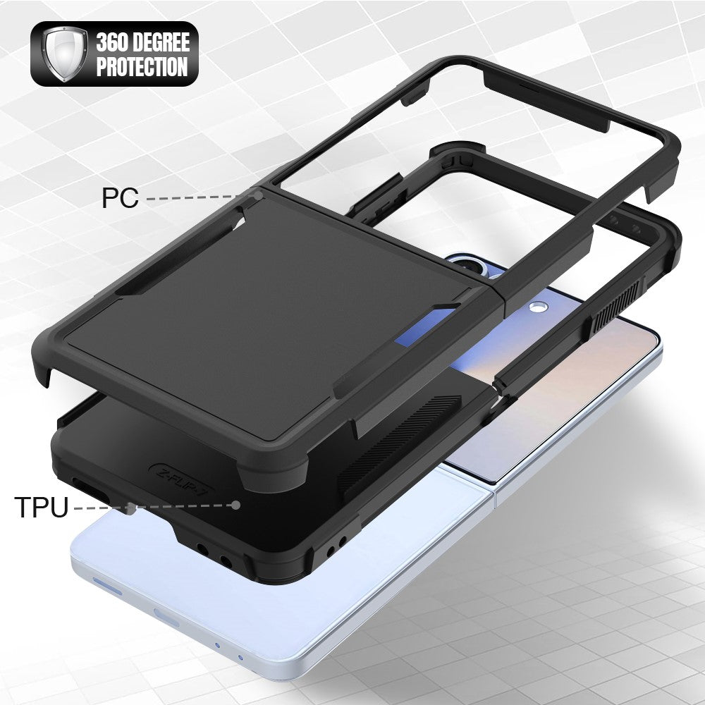 Til Samsung Galaxy Z Flip7 5G Etui 2-i-1 PC + TPU Stødsikkert Telefoncover