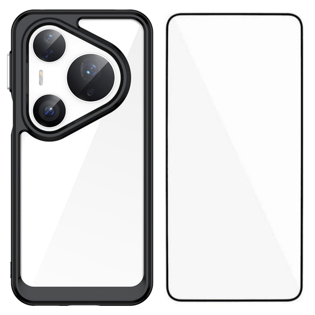 WANLONFENG För Huawei Pura 80 Ultra mobilskal XC-serien TPU Akrylskydd med Härdat Glas (Stort Linshål)