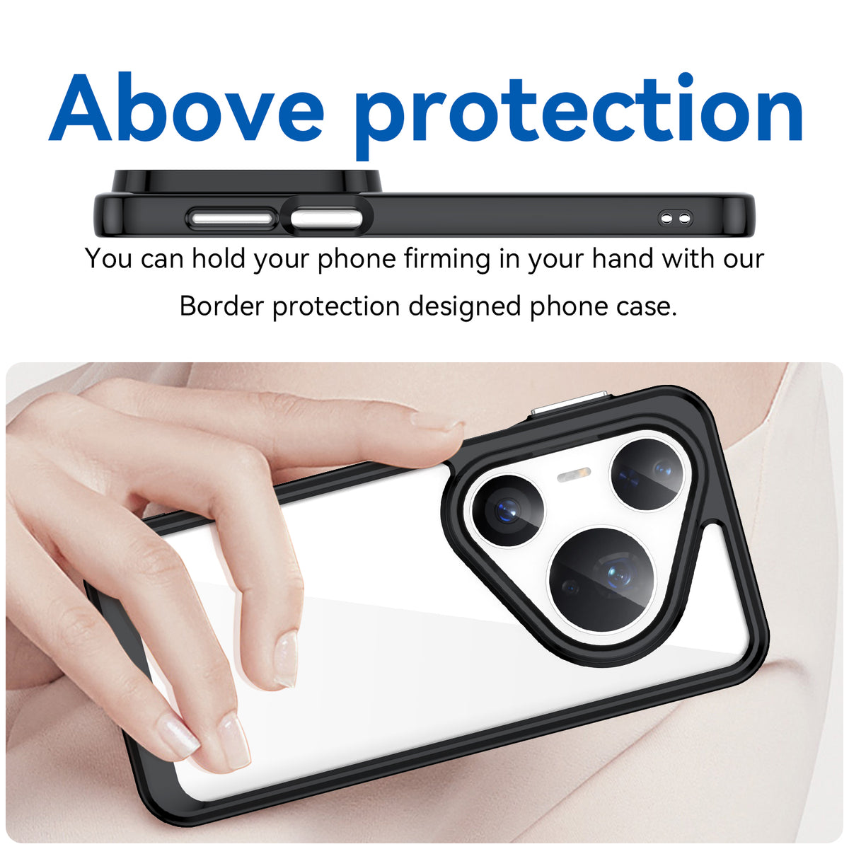 WANLONFENG För Huawei Pura 80 Ultra mobilskal XC-serien TPU Akrylskydd med Härdat Glas (Stort Linshål)