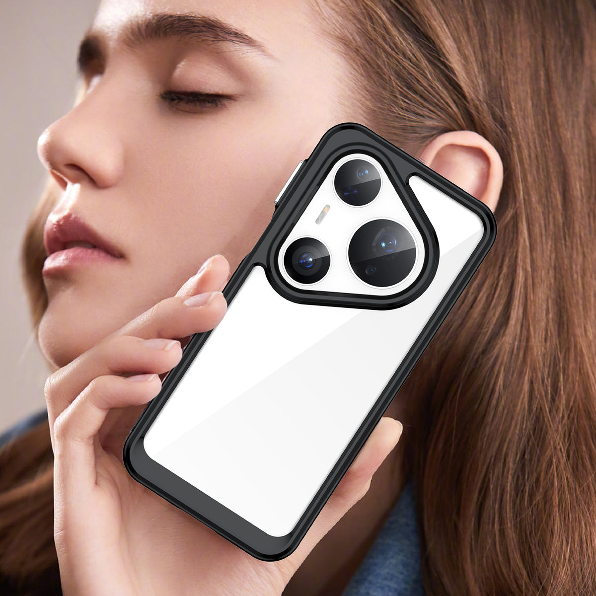 WANLONFENG För Huawei Pura 80 Ultra mobilskal XC-serien TPU Akrylskydd med Härdat Glas (Stort Linshål)
