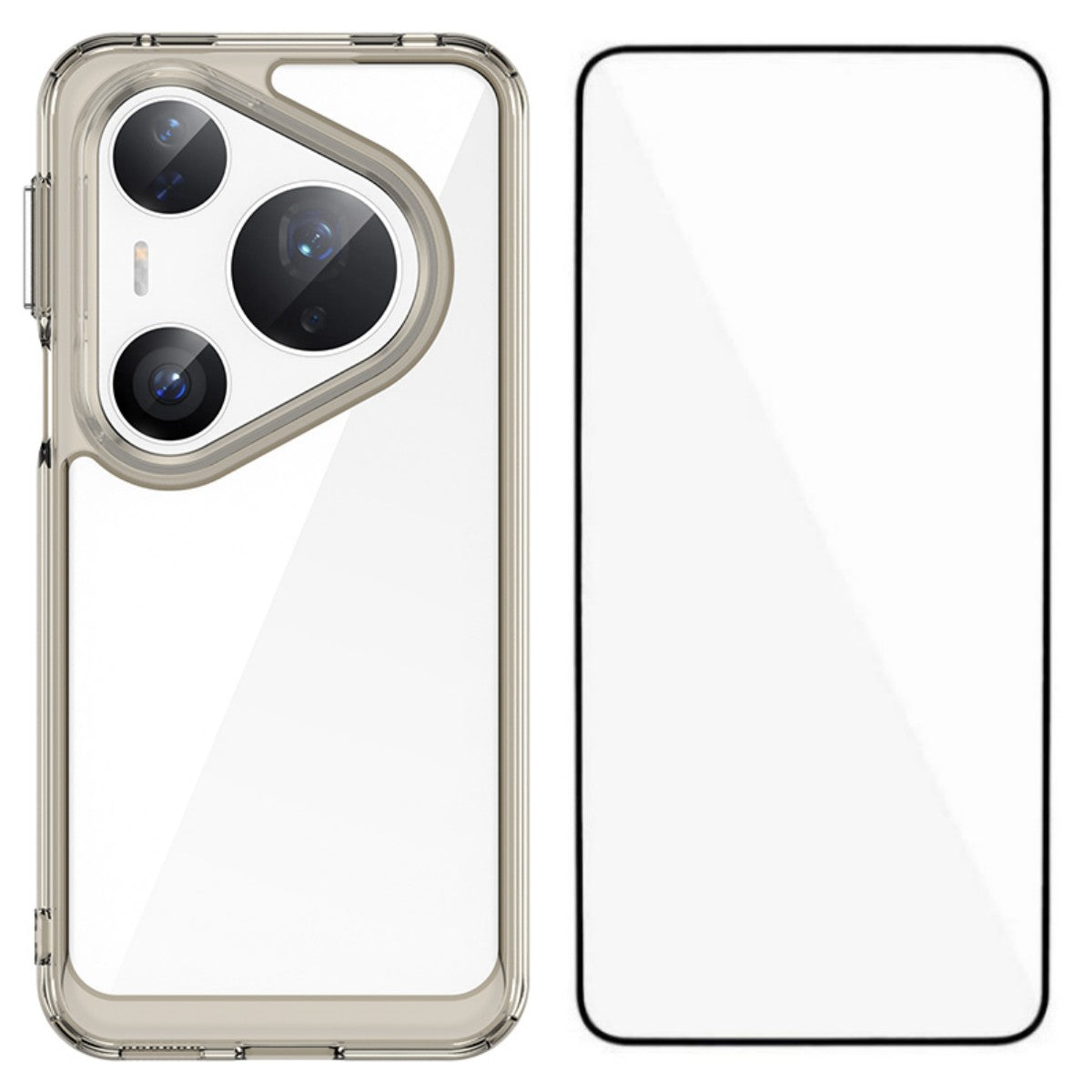 WANLONFENG För Huawei Pura 80 Ultra mobilskal XC-serien TPU Akrylskydd med Härdat Glas (Stort Linshål)