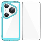 WANLONFENG För Huawei Pura 80 Ultra mobilskal XC-serien TPU Akrylskydd med Härdat Glas (Stort Linshål)