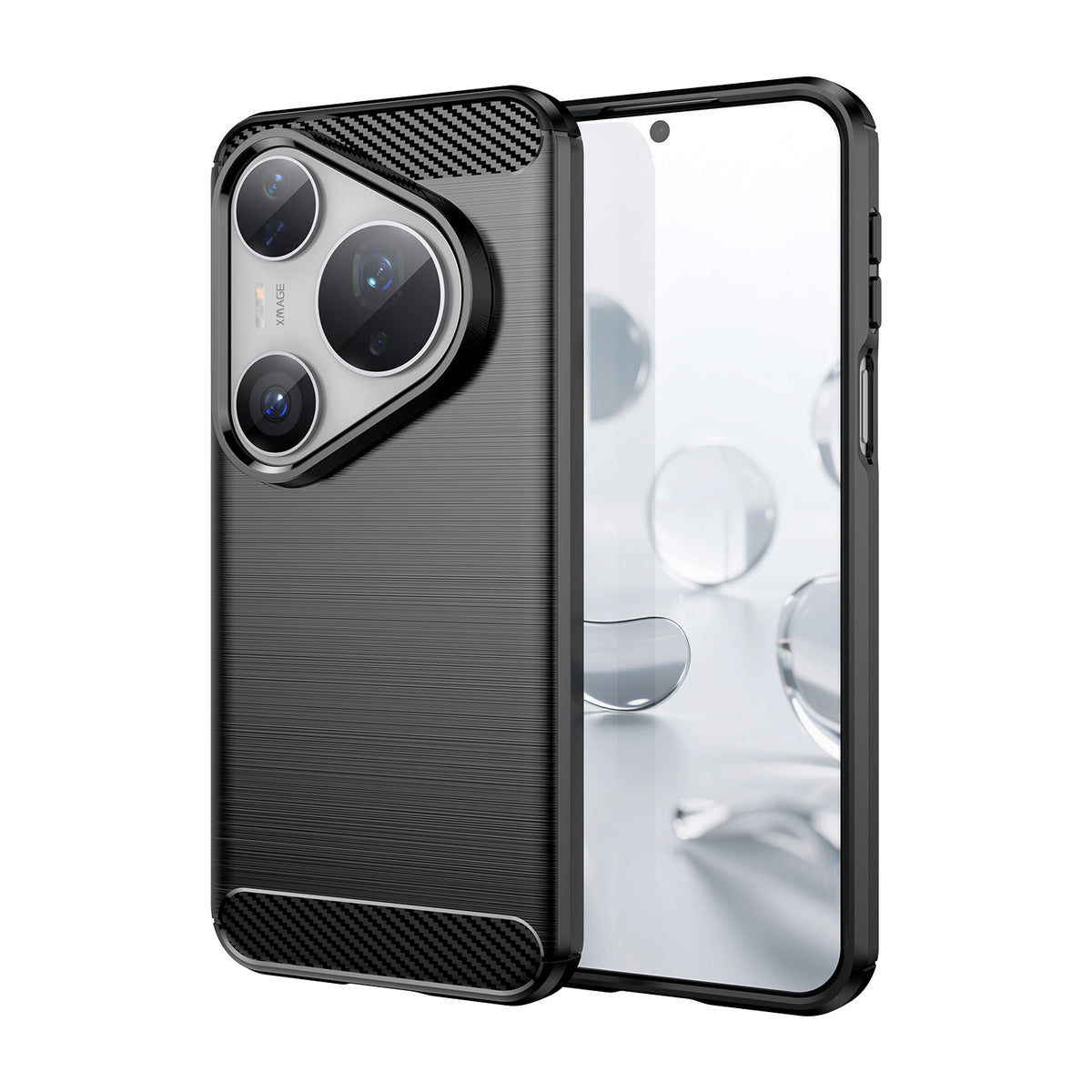 WANLONFENG För Huawei Pura 80 Pro / 80 Pro+ Skal med Skärmfilm LS-serien Stort Linshål Borstad Textur TPU mobilskal