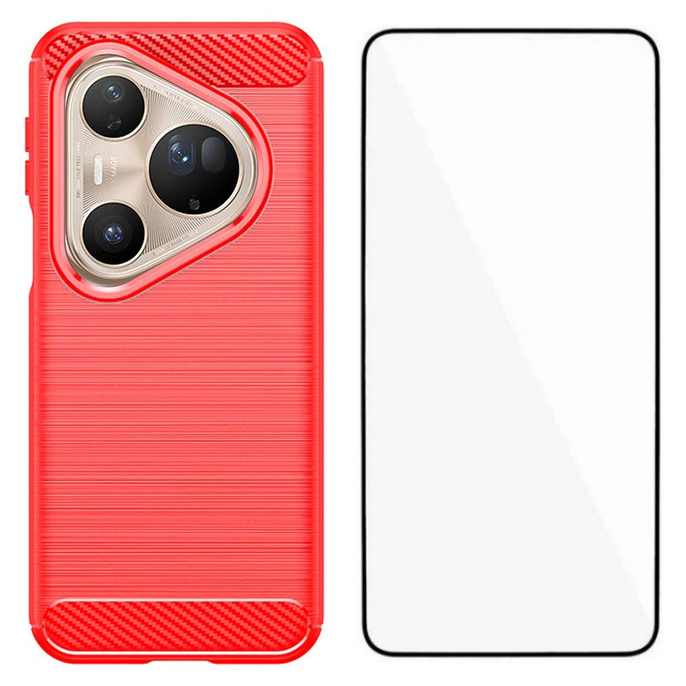 WANLONFENG För Huawei Pura 80 Ultra Skal med Skärmfilm LS-serien Stort Linshål Borstad Textur TPU mobilskal