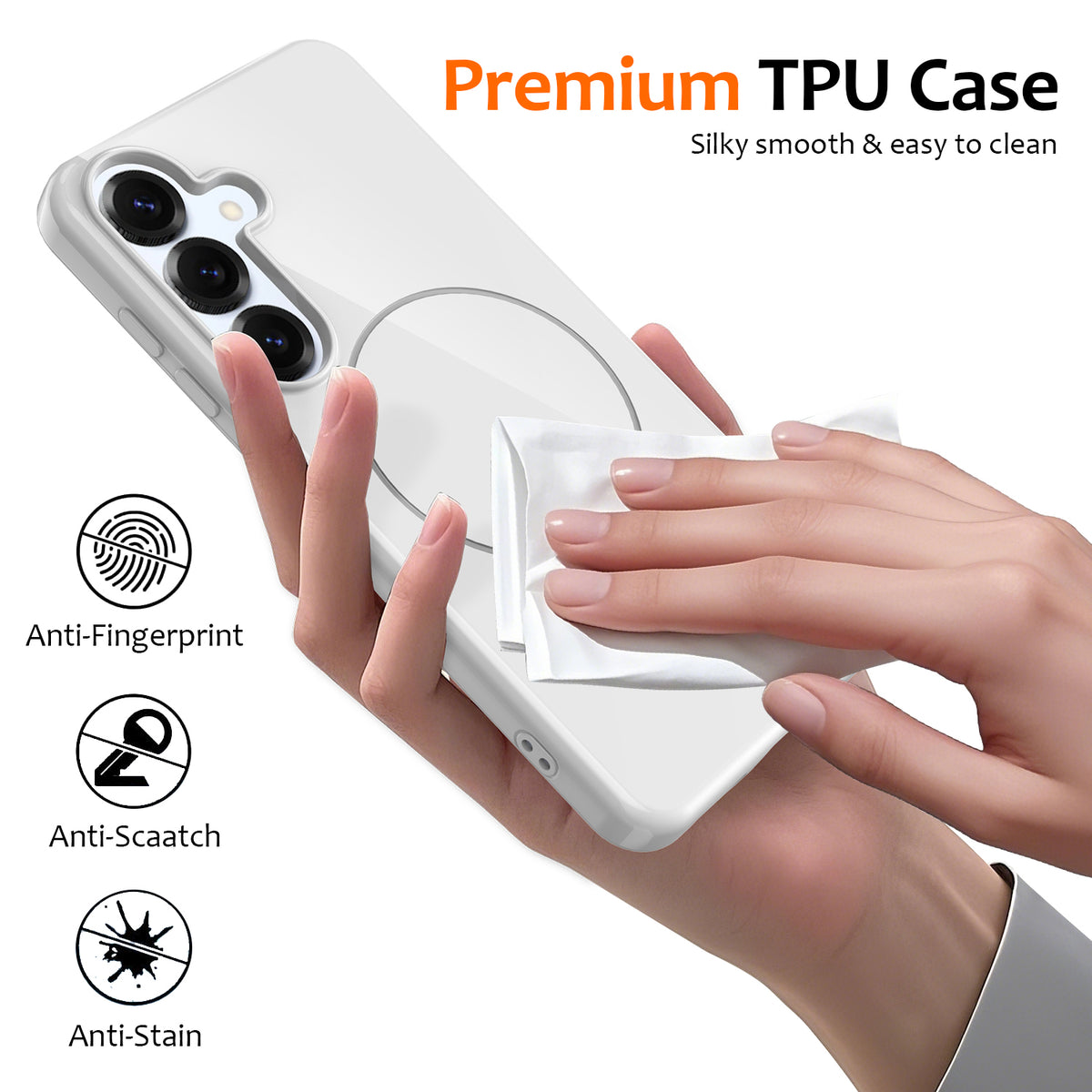 Samsung Galaxy S25 FE Magnetiskt Skal TPU mobil Baksida med Snodd