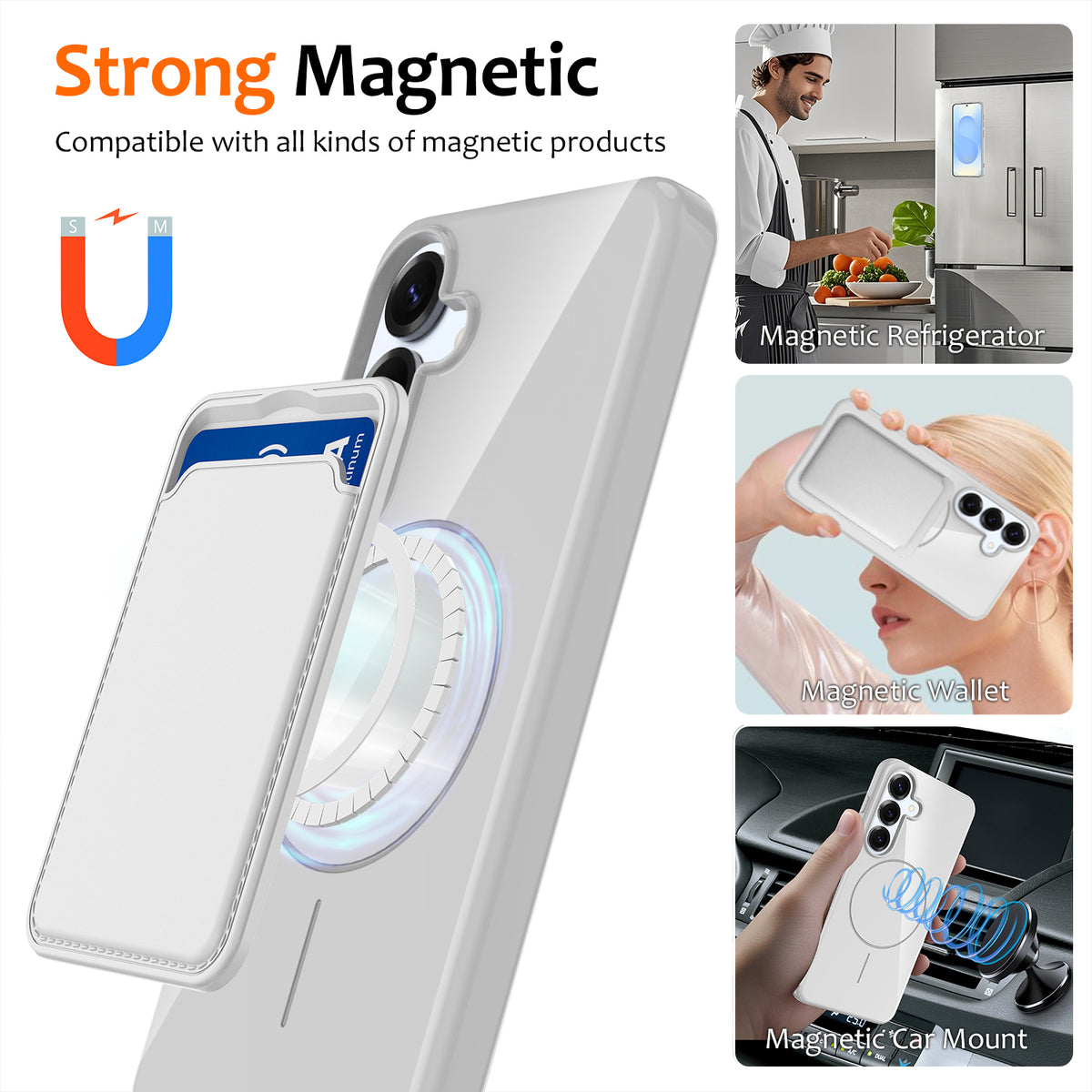 Samsung Galaxy S25 FE Magnetiskt Skal TPU mobil Baksida med Snodd
