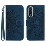 OnePlus Nord 5 5G-skal Sunflower Imprint Läderplånbok med handledsrem