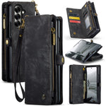 CASEME For Samsung Galaxy Z Fold7 5G Phone Cases  008 Leather Cover with Detachable Wallet and Strap