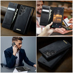 CASEME Til Samsung Galaxy S22 Ultra 5G Cover C49 Magnetisk Cover RFID-blokerende Aftagelig Pung Læder Telefoncover