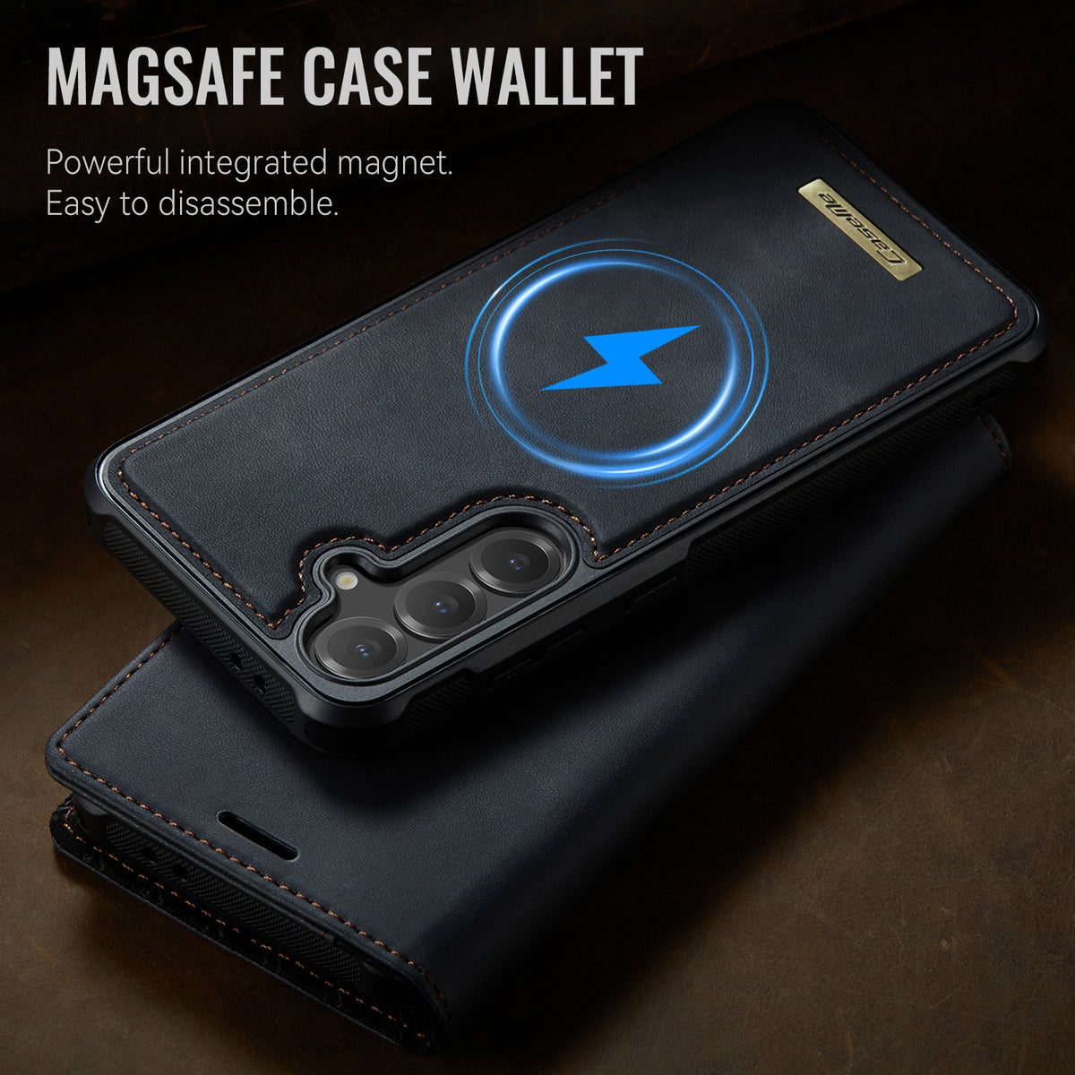 CASEME För Samsung Galaxy S24 FE Skal C49 Magnetiskt Skal RFID-blockerande Avtagbart Plånboksfodral i Läder