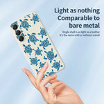 Til Samsung Galaxy A16 5G / 4G Cover Blåt Skildpaddemønster Trykt Lige Kant TPU Telefon Bagcover