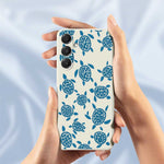 Til Samsung Galaxy A16 5G / 4G Cover Blåt Skildpaddemønster Trykt Lige Kant TPU Telefon Bagcover
