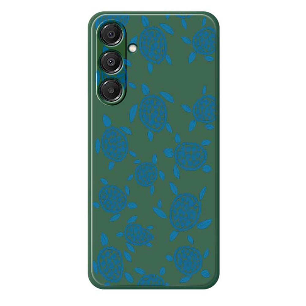 Til Samsung Galaxy A16 5G / 4G Cover Blåt Skildpaddemønster Trykt Lige Kant TPU Telefon Bagcover