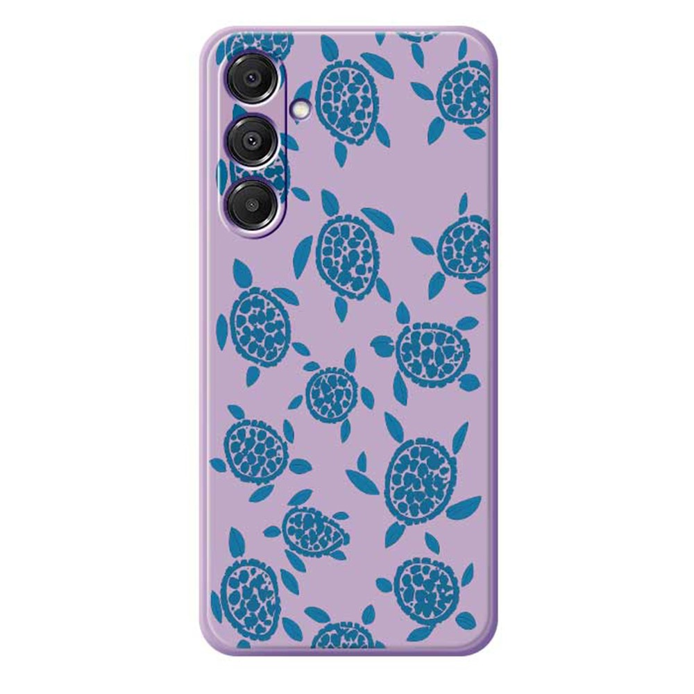 Til Samsung Galaxy A16 5G / 4G Cover Blåt Skildpaddemønster Trykt Lige Kant TPU Telefon Bagcover