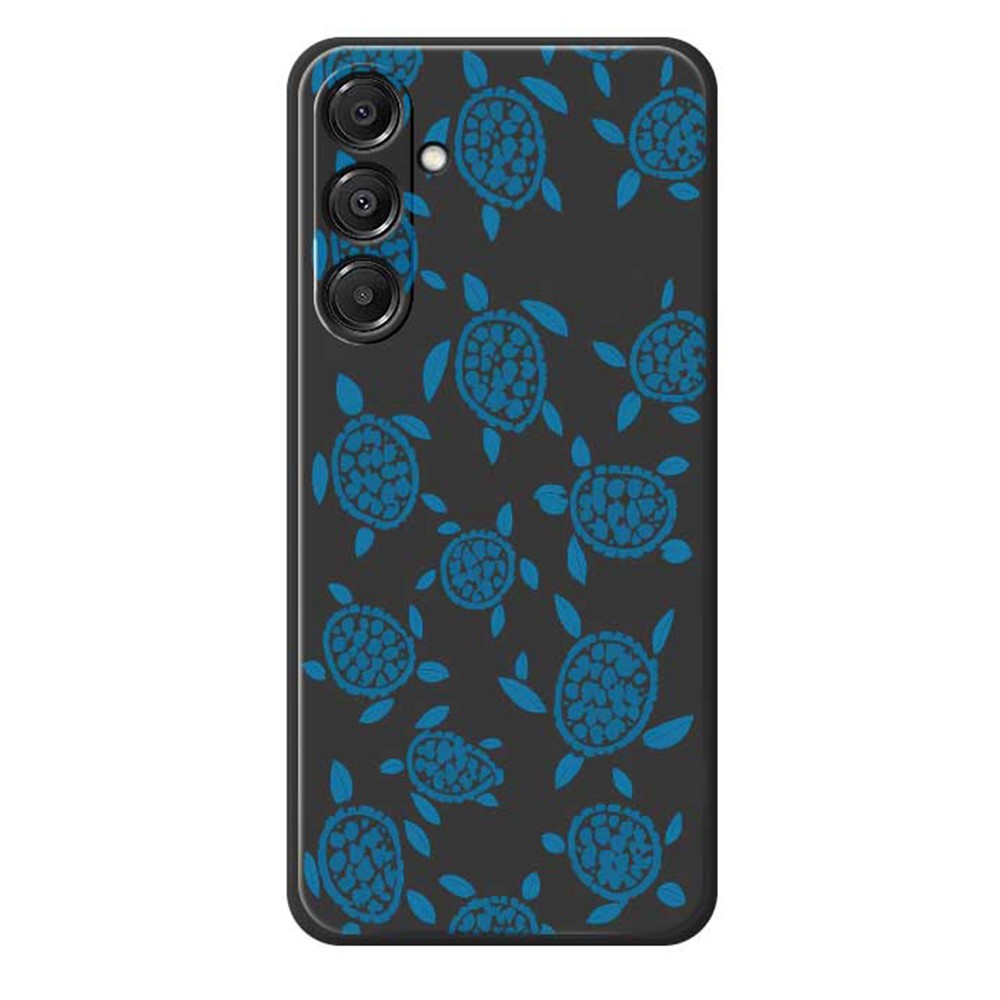 Til Samsung Galaxy A16 5G / 4G Cover Blåt Skildpaddemønster Trykt Lige Kant TPU Telefon Bagcover