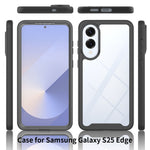 Clear Case for Samsung Galaxy S25 Edge PC + TPU Phone Back Cover with PET Screen Film